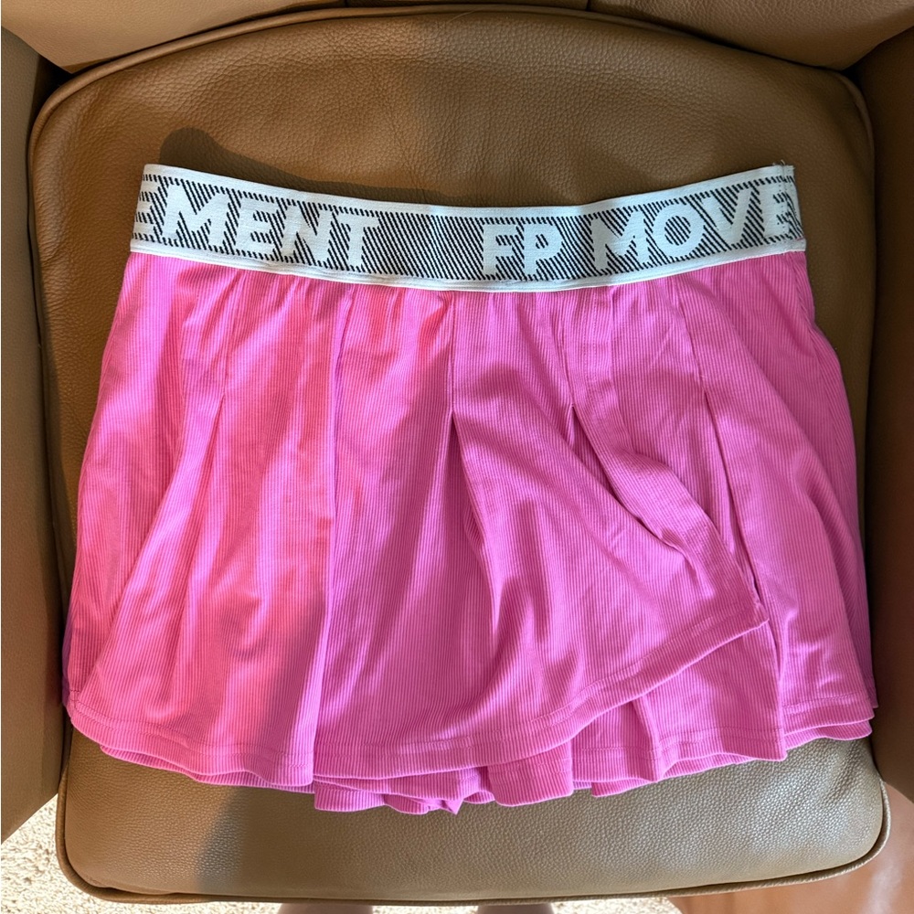 Pink Athletic Pleated Skort with Logo Waistband